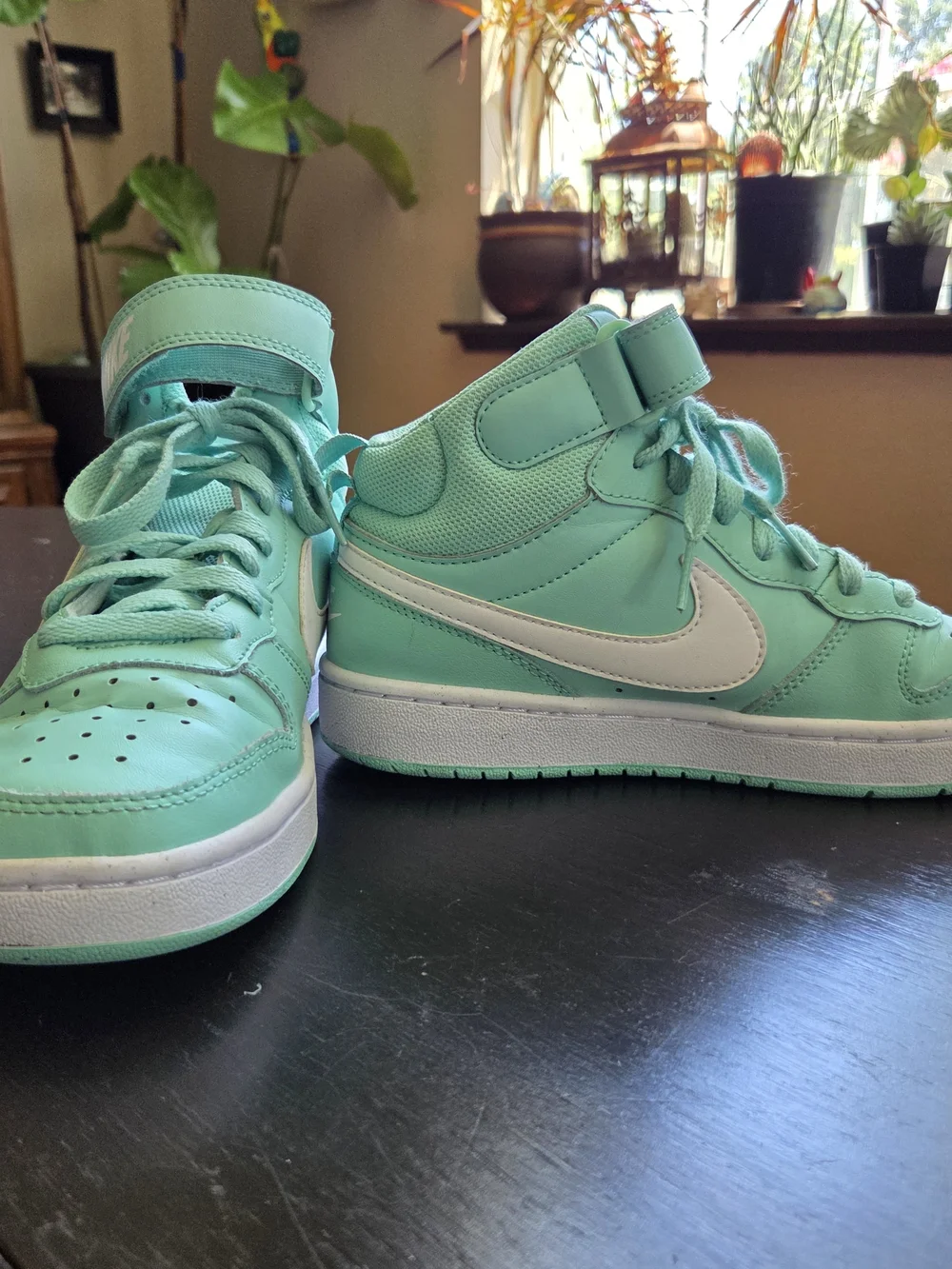 Nike High-Top Sneakers in Mint Green with White Swoosh